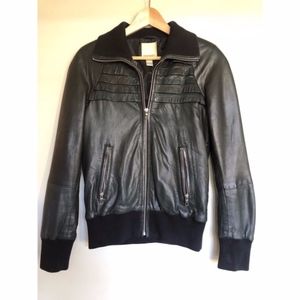 Diesel Lambskin Bomber Leather Jacket XS